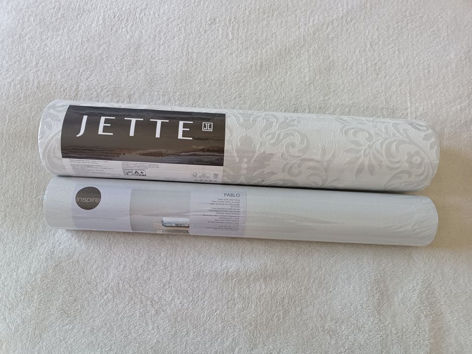 Zestaw 2 szarych tapet Jette i Pablo - cena za 2 rolki