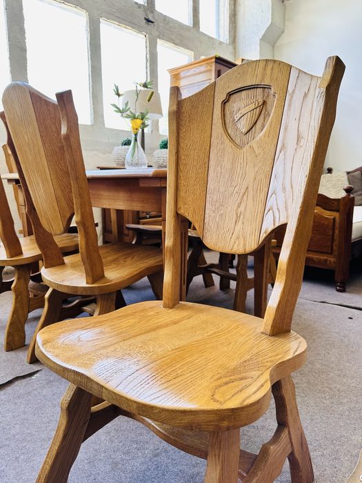 Duży, ROZKŁADANY stół z 6 krzesłami 100% DĄB :)