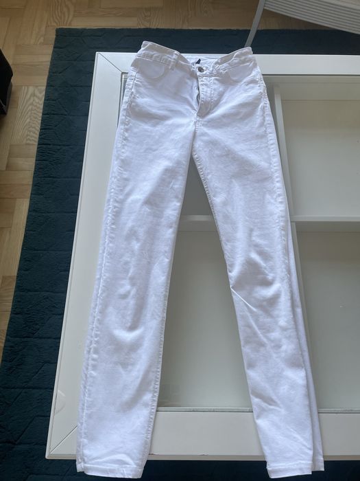 Spodnie białe jeansy skinny calzedonia r:S