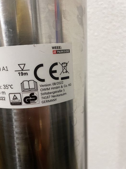 Глубінний насос 60метрів Parkside by Germany