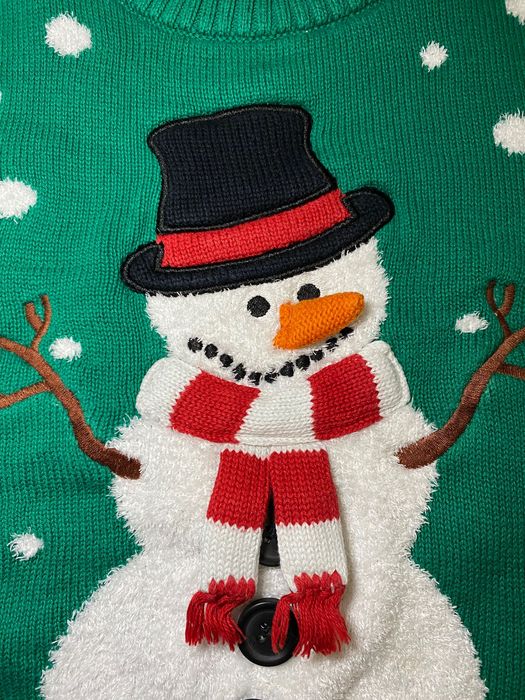 Дитячий новорічний светр світер з малюнком сніговик F&F