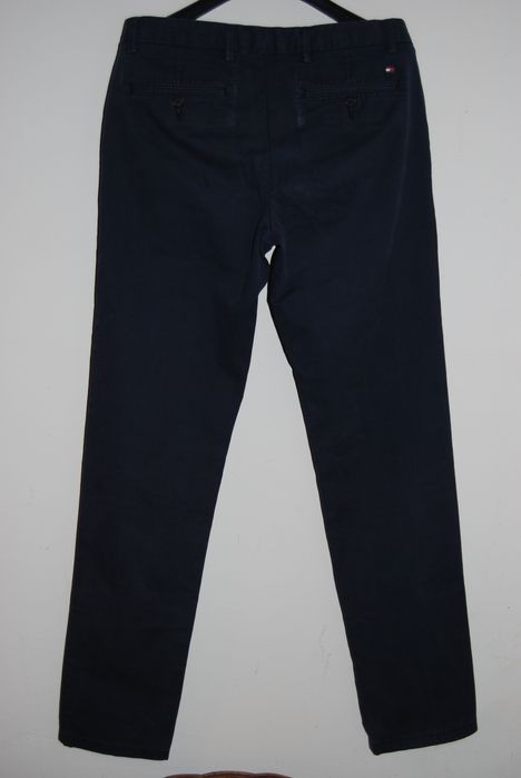 Spodnie eleganckie granatowe Tommy Hilfiger W30L34 pas.40, dł. 106