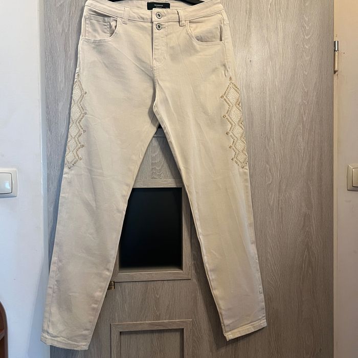 Spodnie jeansy jasny beż Reserved Denim M-38