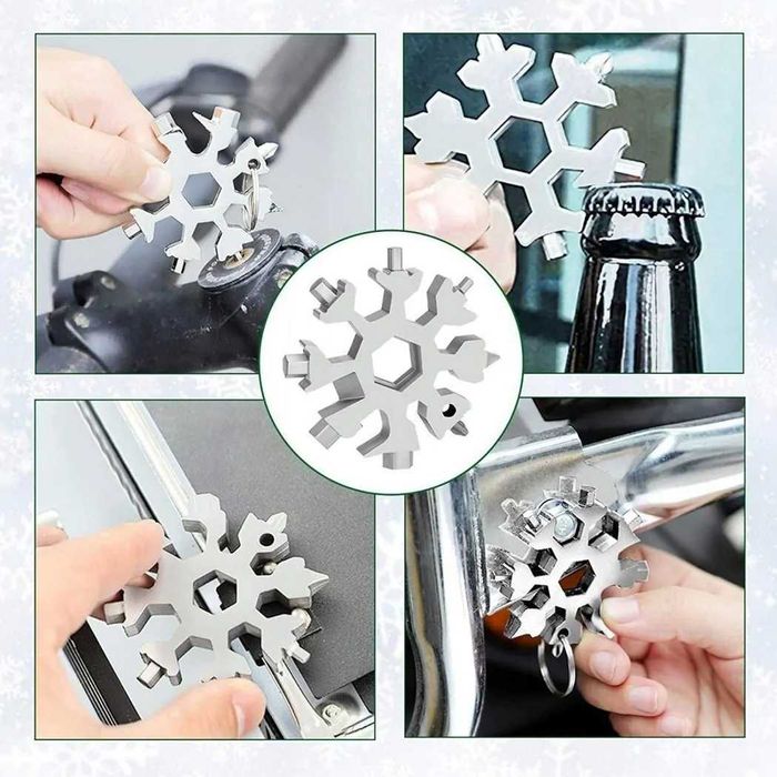 Multitool klucz wielofunkcyjny śnieżynka płatek śniegu 18w1