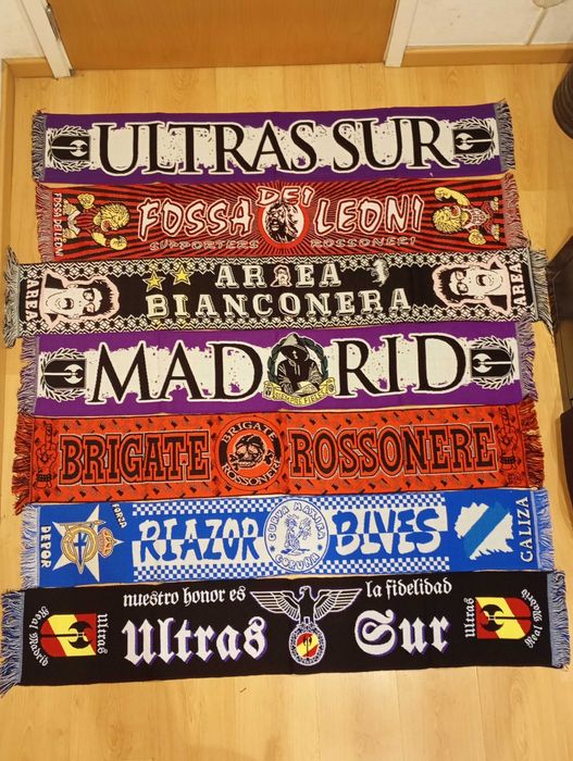 Cachecol ultras internacionais futebol vários, artigo de coleção