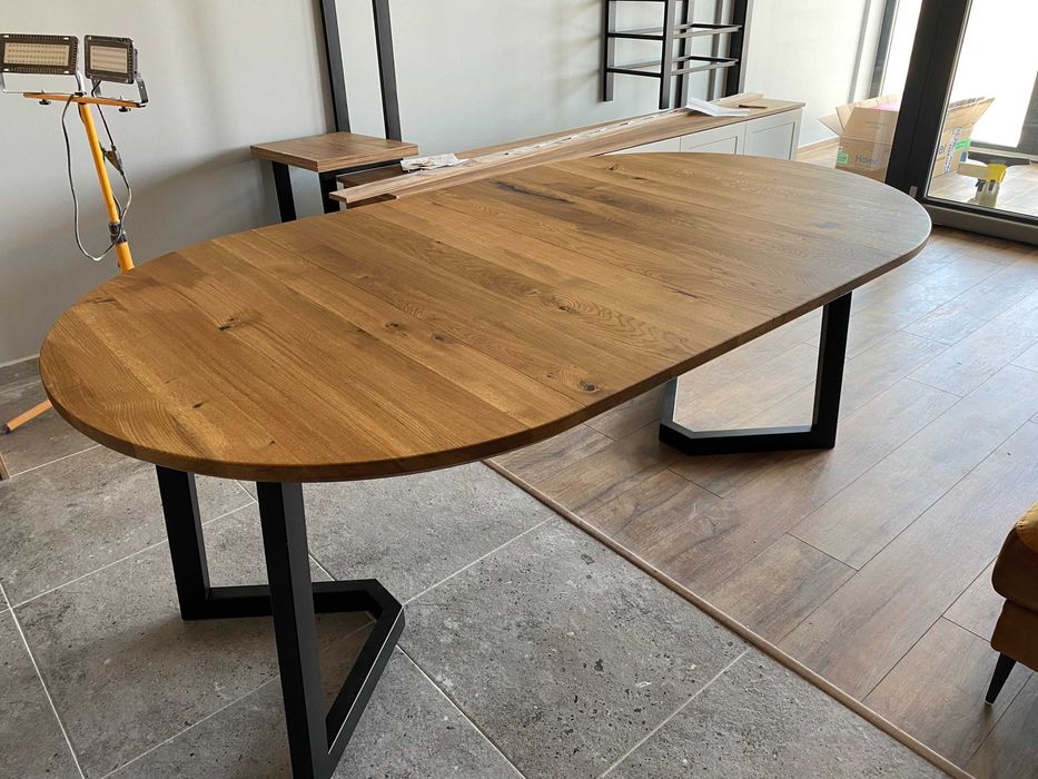 Loftowy rozkładany stół - okrągły rozkładany stół - loft - producent