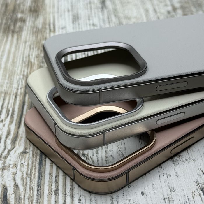 Чохол преміум Leather Metal MagSafe на iPhone 16 Pro/ 16 Pro Max Чехол