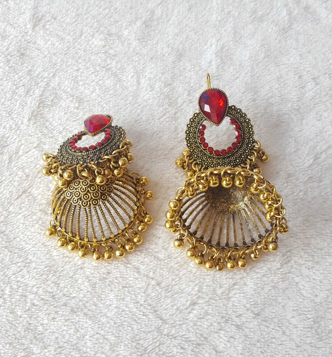 Kolczyki indyjskie pakistańskie jhumki duże cygańskie orient boho etno