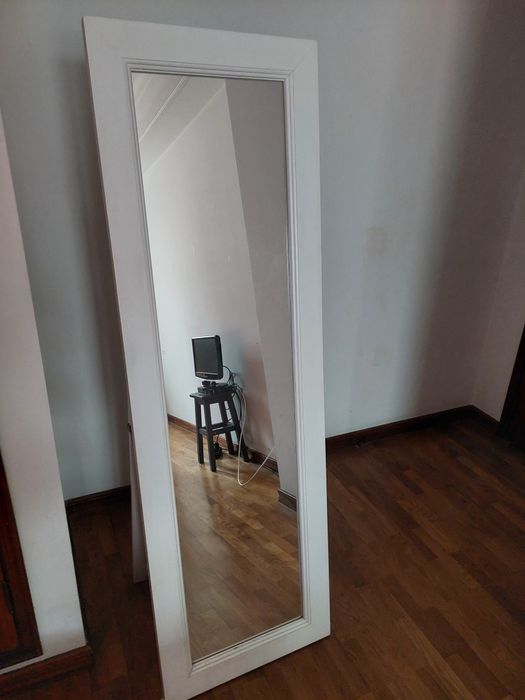 Espelho alto madeira branco