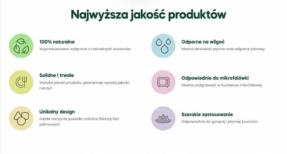 Eko talerze z liści palmowych 25cm 25szt biodegr PREMIUM