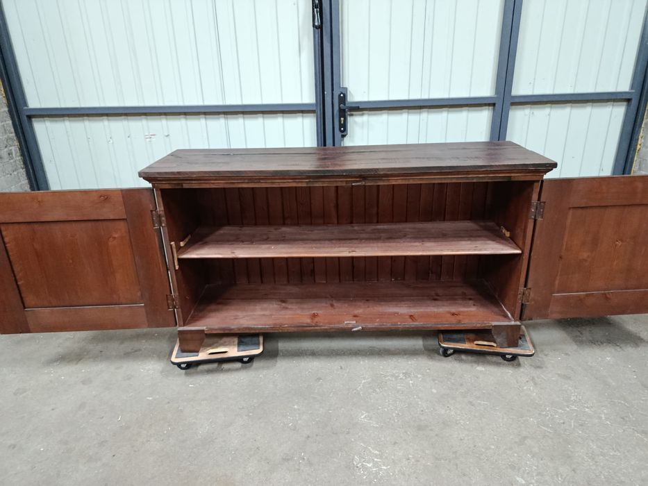 Komoda brązowa, kolonialna. Klasyczna. 155 cm. Lite drewno.