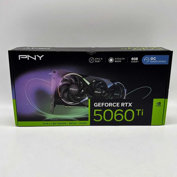 Placa Gráfica PNY RTX 5060Ti 8GB ARGB OC Triple Fan Nova Selada
