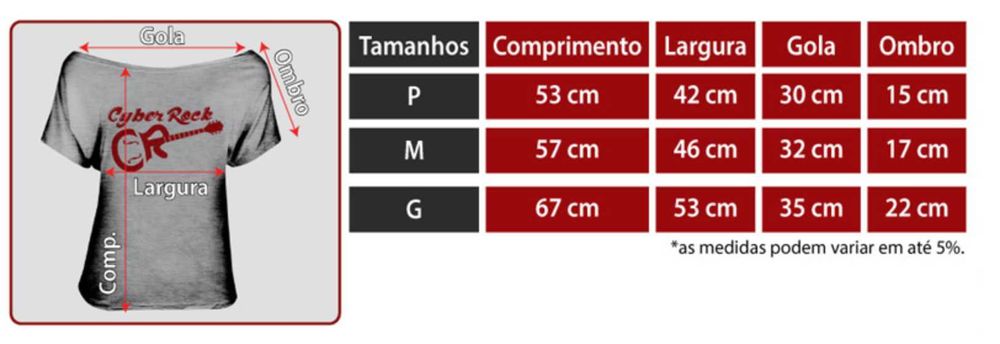 Conjunto 3 T-shirts NOVAS Rock/Metal – Mulher (Petite)