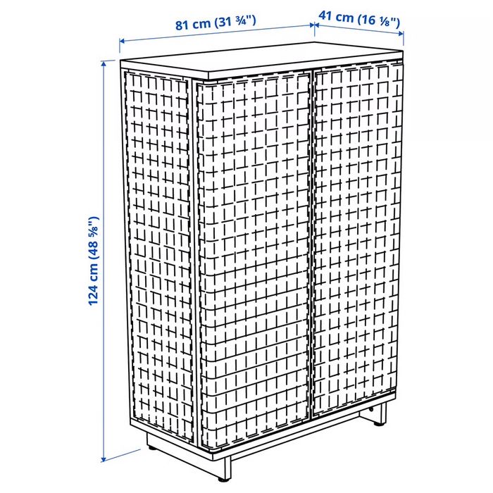 Armário IKEA FRYKSAS em Rattan – Muito Bom Estado