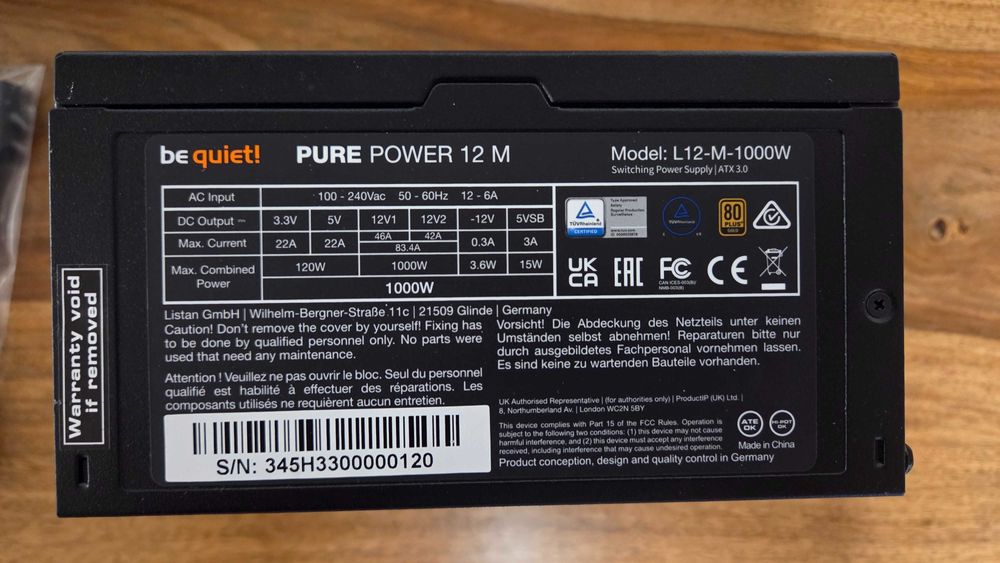 Zasilacz PC be quiet! PURE Power 12 1000W Gold Plus