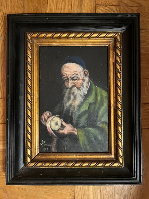 Obraz z Żydem sygnowany
