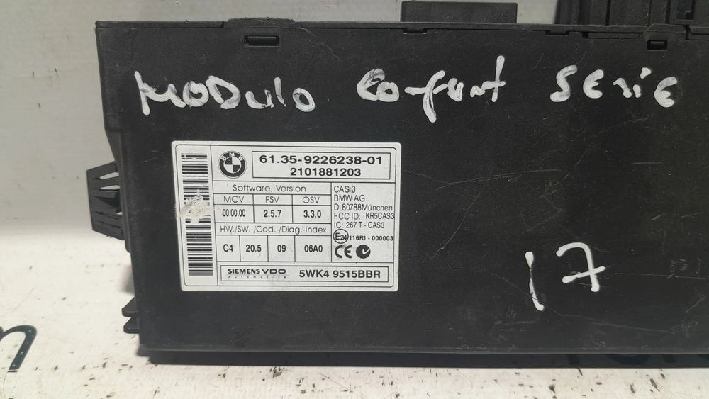 Módulo Confort CAS 3 Original BMW Serie 1 E81 E87 E88 E82 9226238