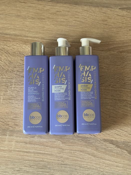 BBCOS Emphasis Blond-Tech Effect – zestaw do włosów blond 3x250 ml