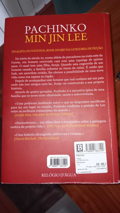 Excelente livro : PACHINKO em ótimo estado