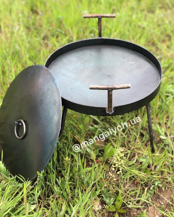 Сковорода з диска борони 30см для риболовлі та полювання ТОП пательня