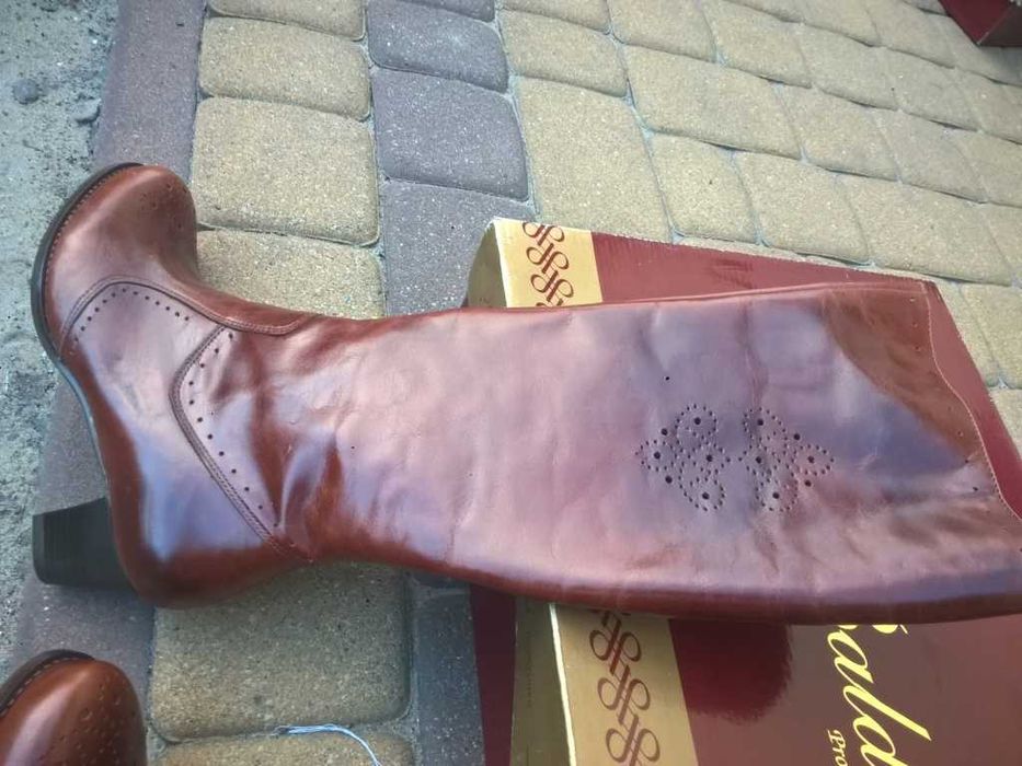 NOWE Buty-Kozaki KOWBOJKI Damskie36 Skóra100% BRĄZ-połysk I-Klasa Gw6m