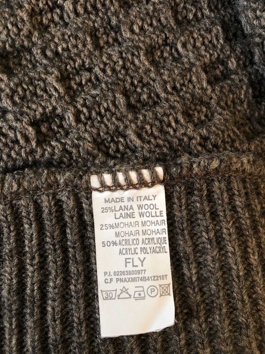 Sweter narzutka poncho - wełna owcza i moher