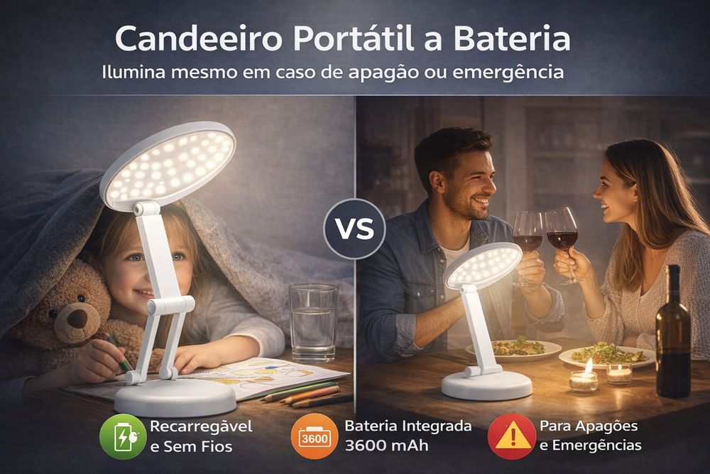 Candeeiro LED Portátil Recarregável – Ideal para Casa,Viagem e camping