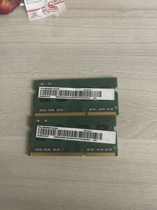 Оперативна памʼять для ноутбкука ddr3 2x4gb 8gb