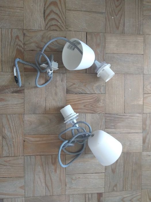 suportes candeeiro tecto , fio em "tecido"