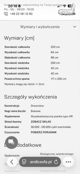 Sofa Scandic Hiacynt
