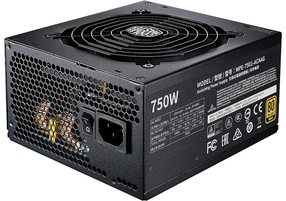 Блок живлення Cooler Master MWE Gold 750 V2 (ATX, 750 Вт, 80 PLUS Gold, повністю модульний) (MPE-7501-AFAAG-EU)