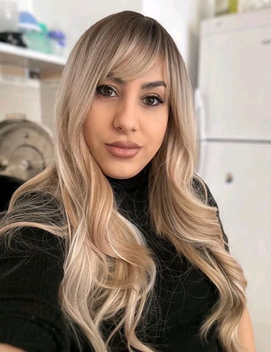 Włosy Toper z grzywką ombre