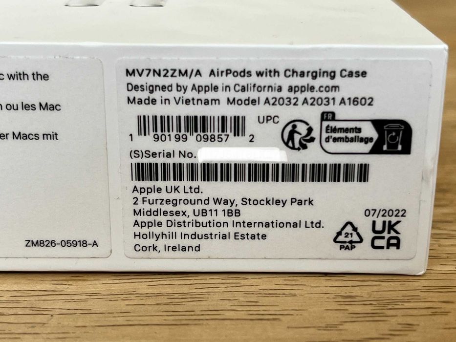 Apple AirPods 2 MV7N2ZM/A oryginał