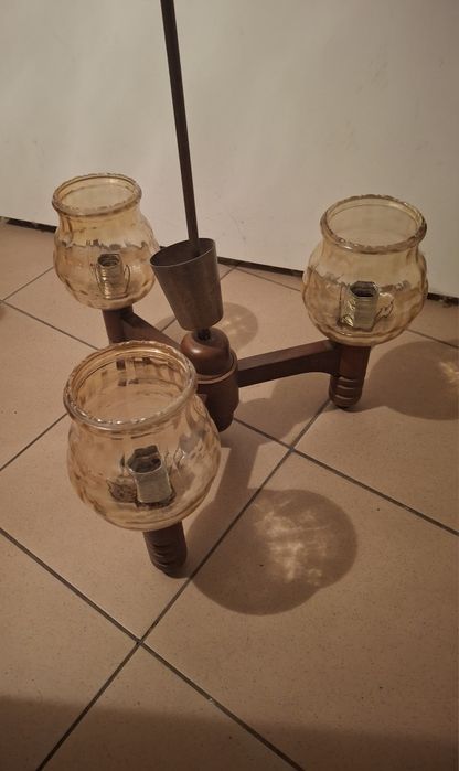 Lampa drewniana sufitowa