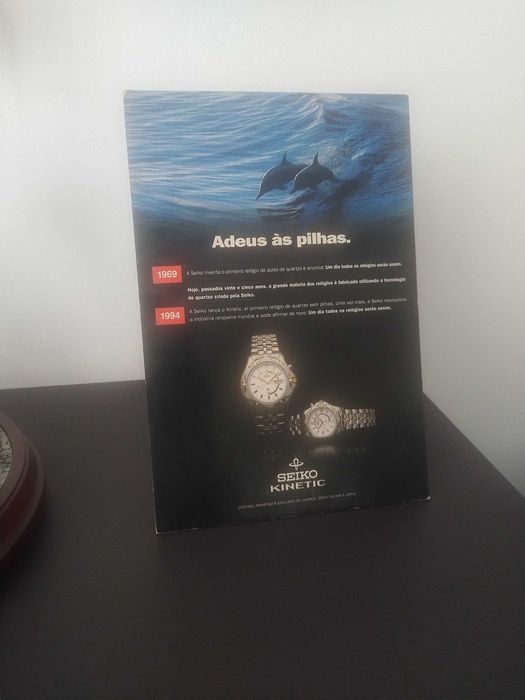Relogio Seiko Kinetic. Com documentação, caixa, e cartaz de lançamento