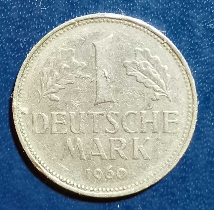 1 marco alemão RDA 1960, letra D