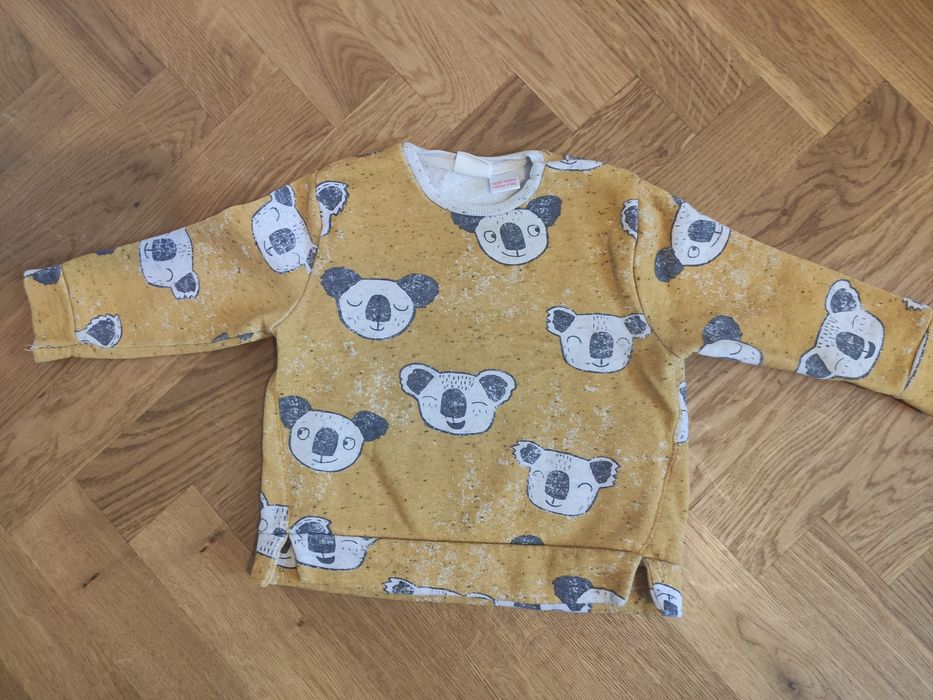 Bluza Zara, miś koala, żółta, stan bdb, r. 92