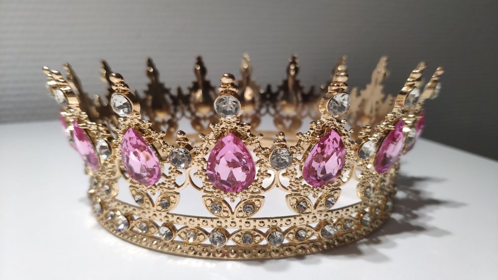 Корона на торт 15;12,5;6;3 см, глітер (блистівки), топер