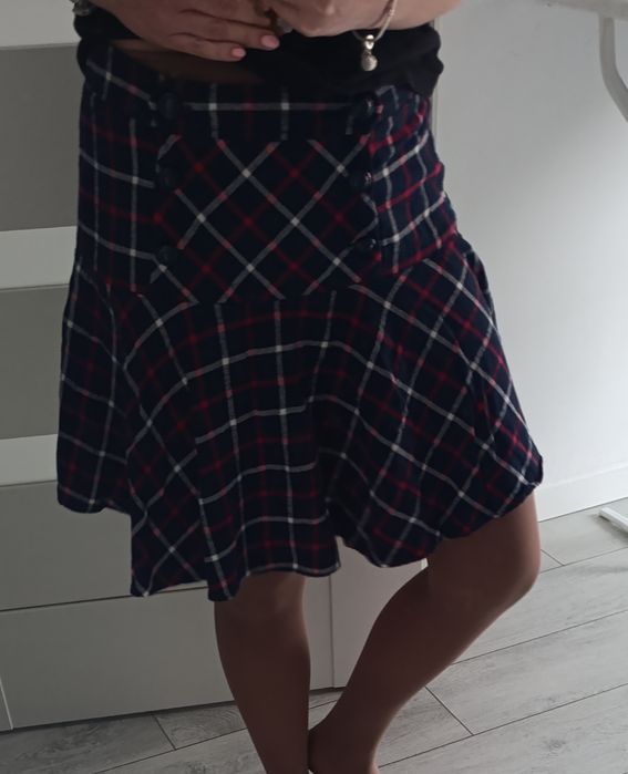 Spódnica w kratę do kolan serious sally m 38