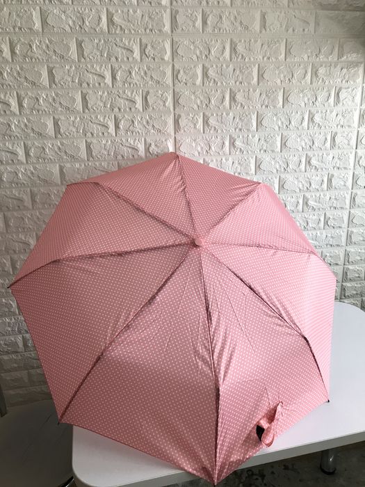 Жіночий зонт автомат 3 складання | Вітрозахисний купол pongee