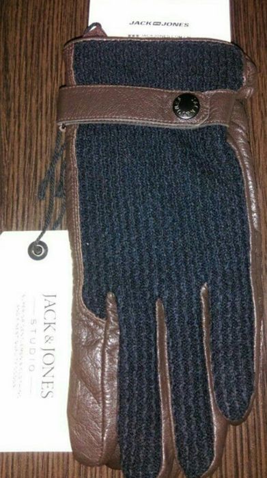 Jack & Jones зимние кожаные перчатки женские