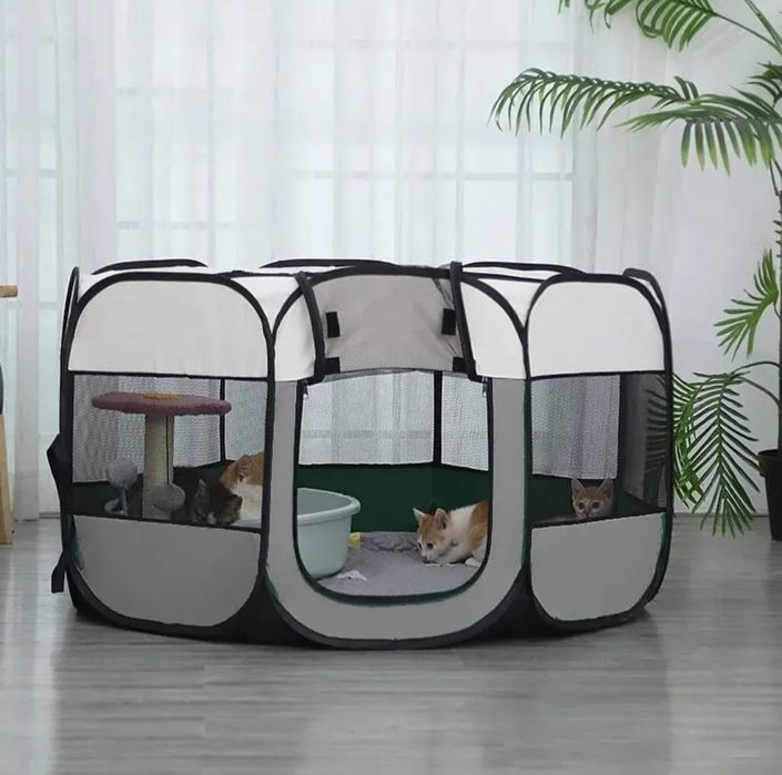 Kojec Składany  Zagroda 75x75cm Lekki Ośmiokątny | Dla Psów i Kotów