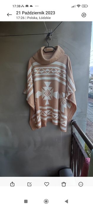 Ponczo golf brąz S/M