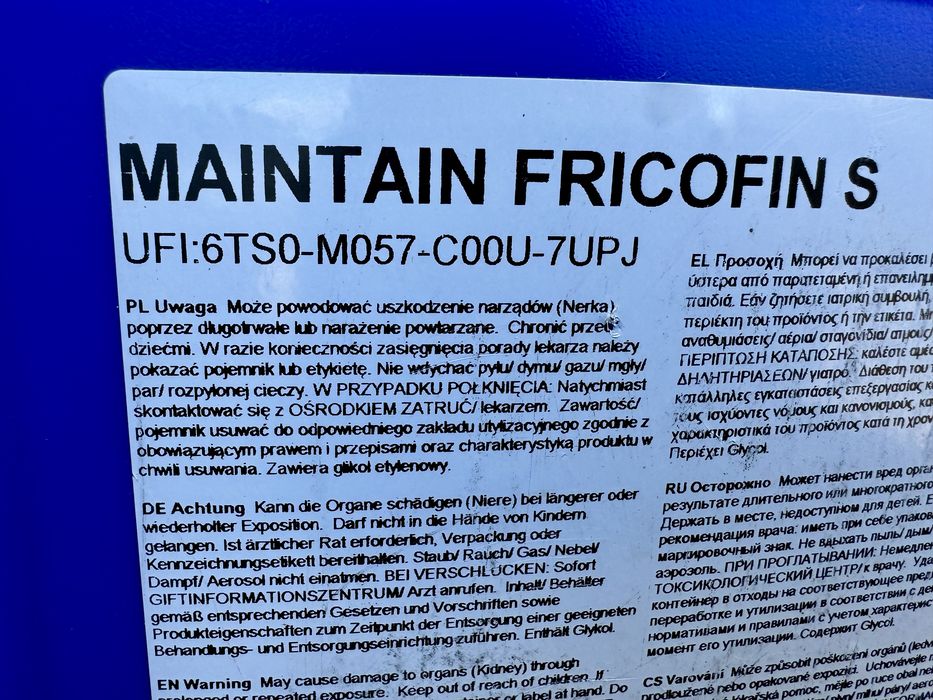 Koncentrat do chłodnic FUCHS MAINTAIN FRICOFIN S - 20 L