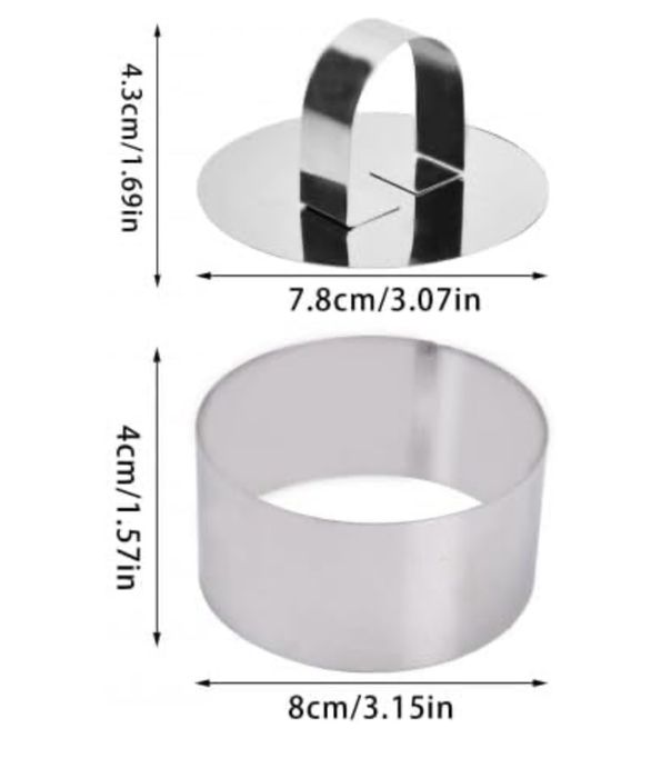 4szt pierścienie do ciasta ze stali nierdzewnej