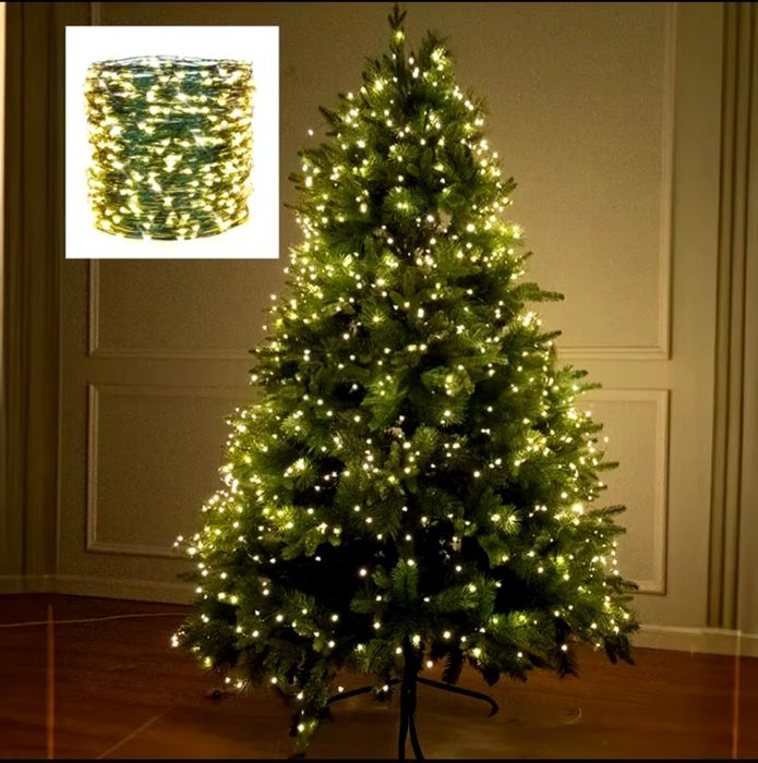 АКЦИЯ! Гирлянда роса нить 100 м.,200 м.,50 м. зелёный провод