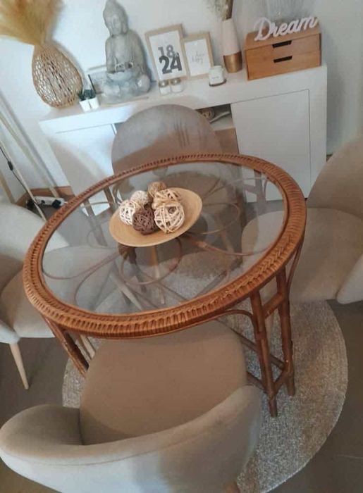 Mesa de vidro redonda