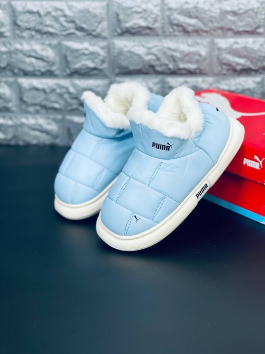 Кожаные Дутики пума / сноубутсы пума, тапки на меху, ботинки Puma