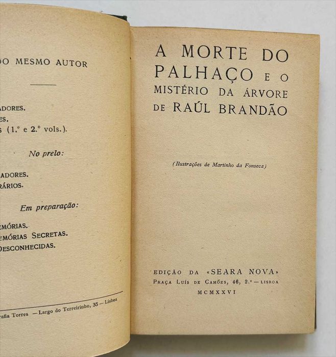1926, Raul Brandão, A MORTE DO PALHAÇO.