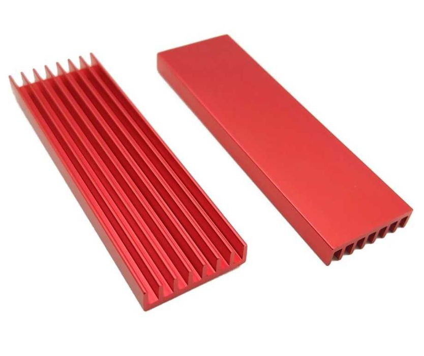 Радиатор для М2 диска NGFF NVMe SSD с термопрокладкой 3 мм (Новый) RED ...